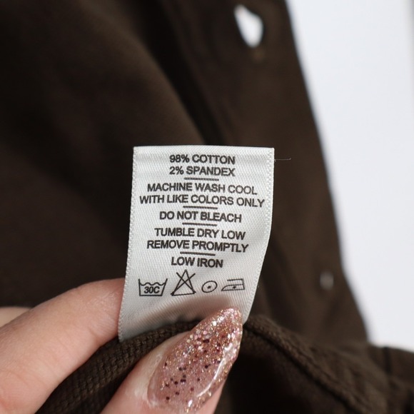 American Giant Roughneck Chore Jacket Unisex Medium Brown Stretch Button Front - Picture 4 of 6